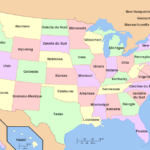 Carte des Etats des Etats-Unis